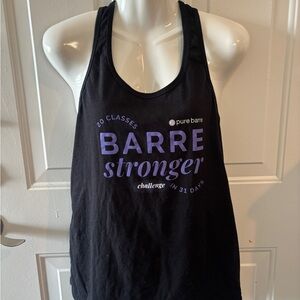 Pure Barre Black Tank with Purple Print